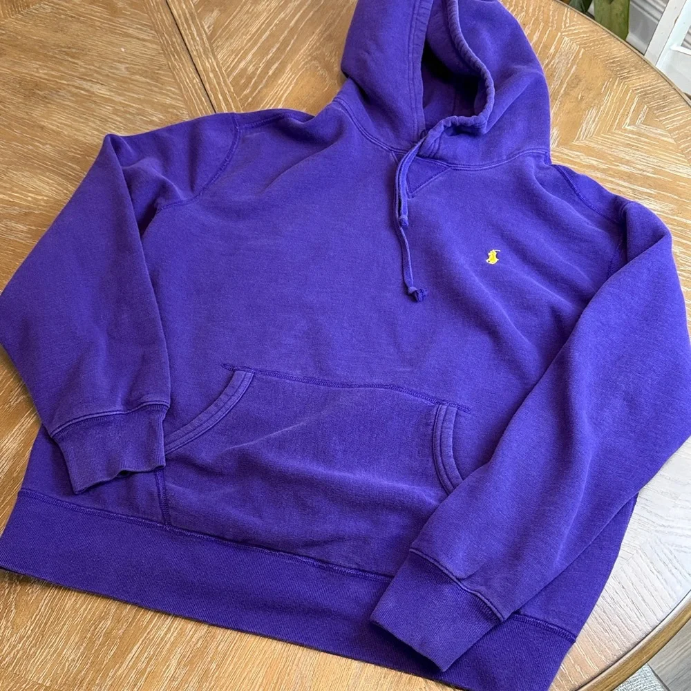 Ralph Lauren Purple Hoodie with Yellow Logo - Picture 2 of 8
